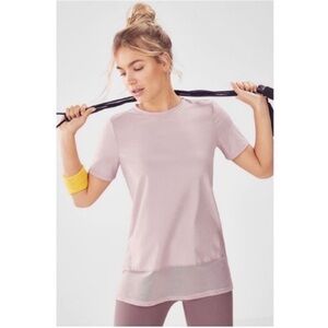 Fabletics Valencia t-shirt pink short sleeve dusty rose mesh